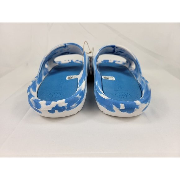 Adidas Adicane Cloud White Pulse Blue Slides Sandals Size Men 9 Womens 10 HQ9913 - Picture 5 of 10